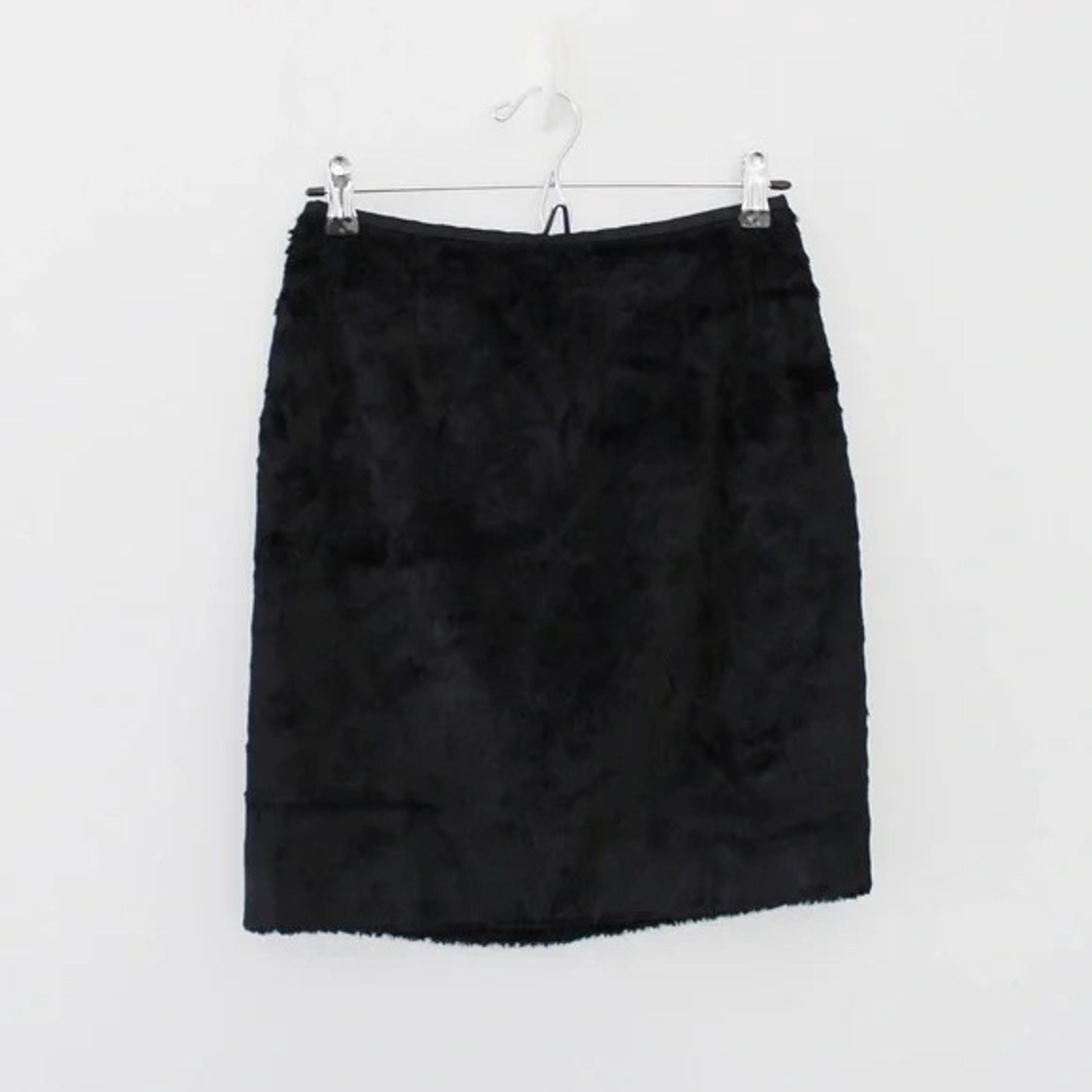 Tahari Faux Fur Mini Pencil Skirt Black Size 6