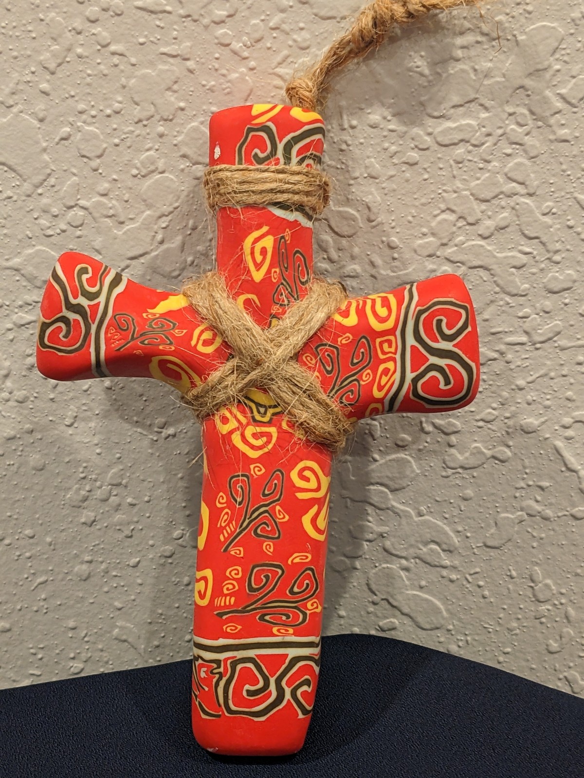 Clay Handheld Comfort Cross  / Hangable
