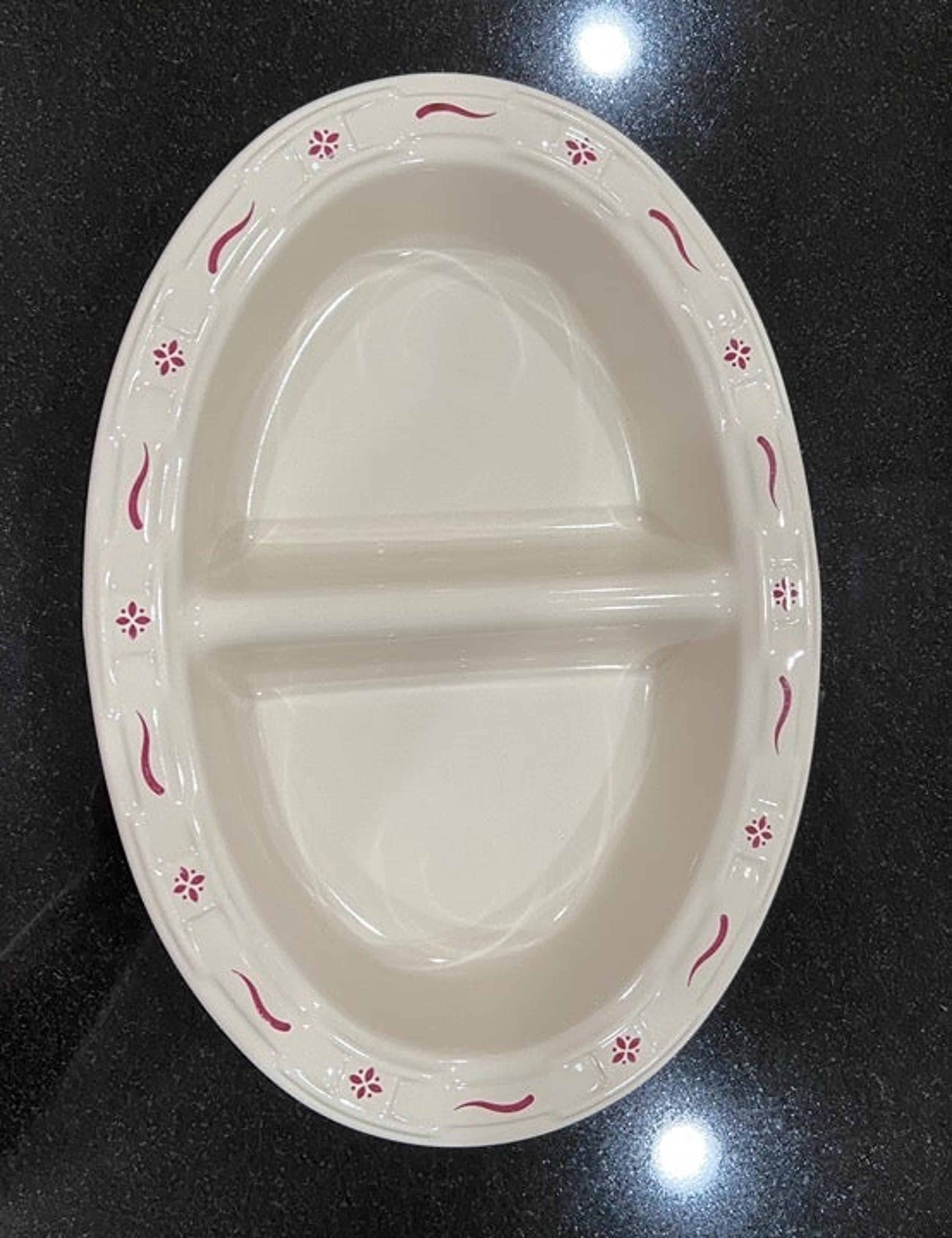 Longaberger Traditional Red Divided Serving Bowl