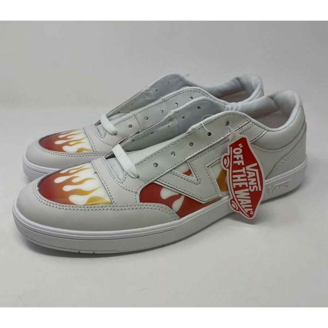 Vans Lowland CC Flame Sneakers Skate Shoes, Men's 10 True White Rare