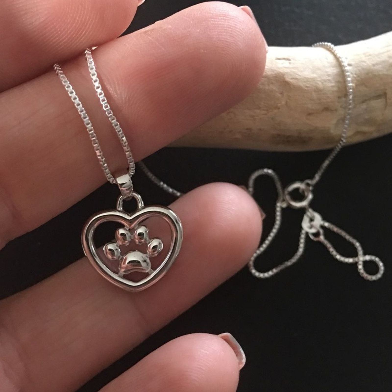 Paw Print Sterling Silver Necklace