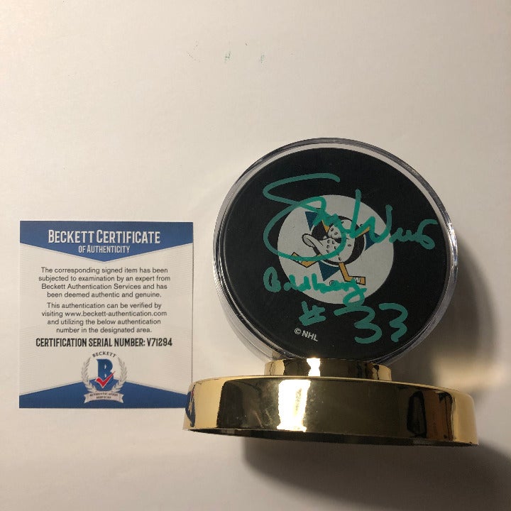 Shaun Weiss Signed Mighty Ducks Puck BAS