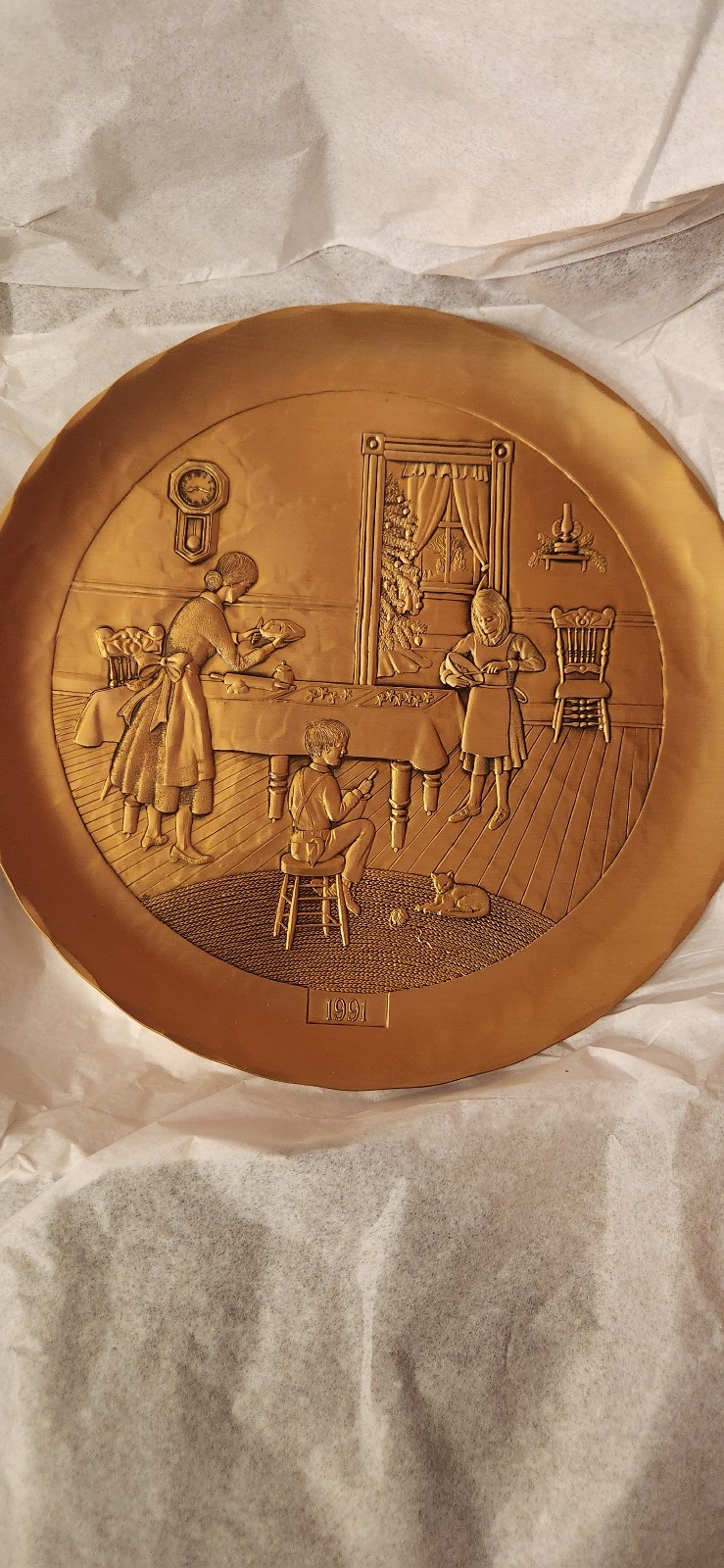 Wendell August Forge Solid Bronze Handmade Christmas plate Limited Edition