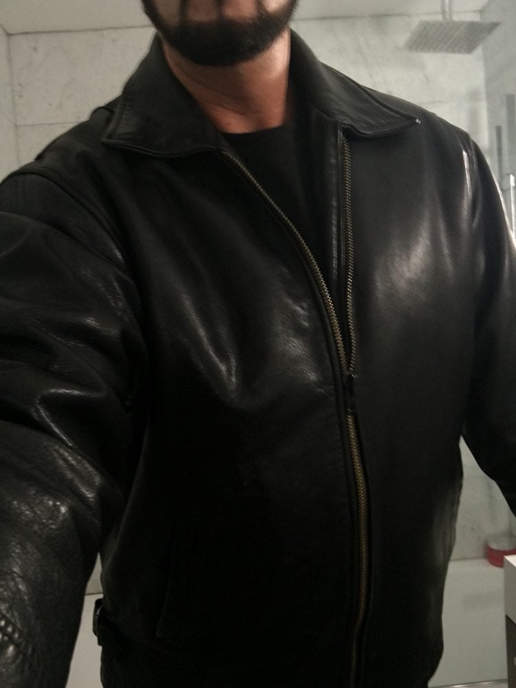 Black Men’s Leather Jacket XL
