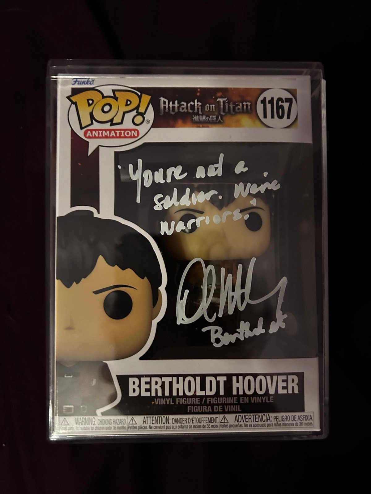 SIGNED Bertholdt Hoover AOT Funko Pop 1167