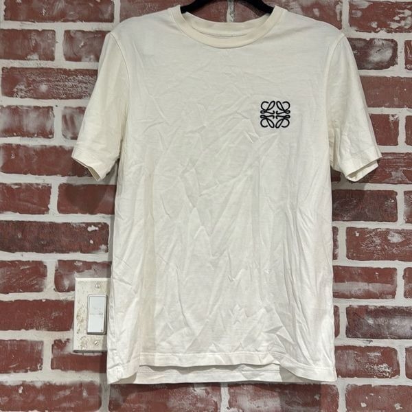 Mens Loewe Signature Anagram Crewneck T-Shirt Shirt White Size XS GUC Preowned