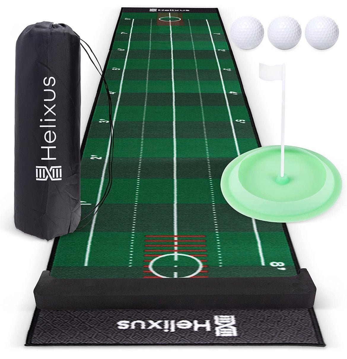 Golf Putting Green - Includes 20 x 10' Putting Mat, Travel Bag, 3 Golf Balls, B