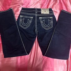true religion dark blue Ricky big t stitch pants