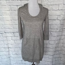 Juicy Couture women M long pullover hoodie w/3/4 sleeves grey