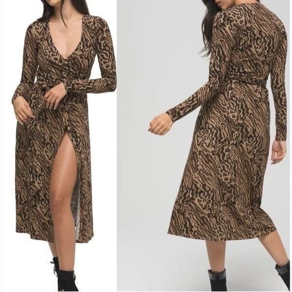Good American Animal Print Wrap Dress