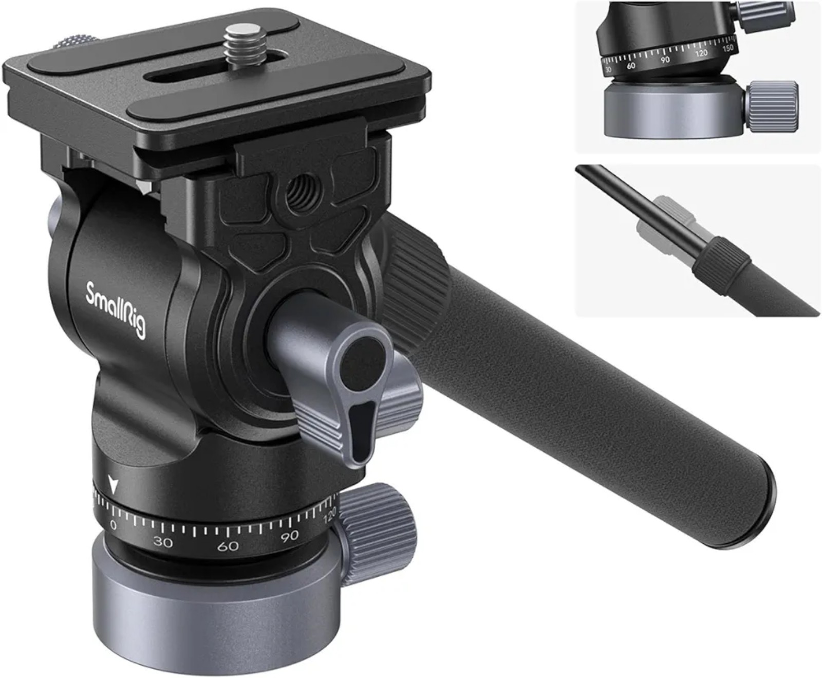 SmallRig CH20 Video Head with Leveling Base, Quick Release Plate for Arca Swiss