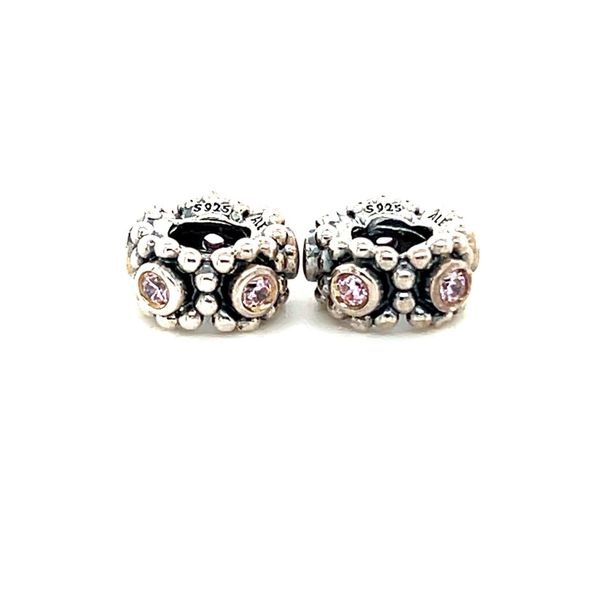 2 Pandora Pink Cz Flower Spacers Charms