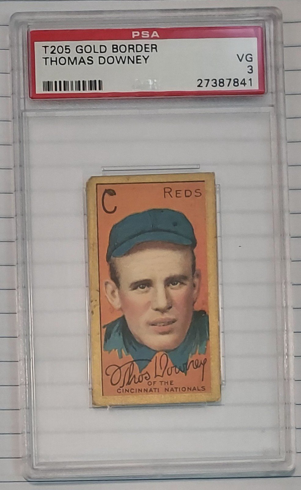 1911 T205 Thomas Downey, PSA 3! Beautiful! Well Centered! Polar Bear