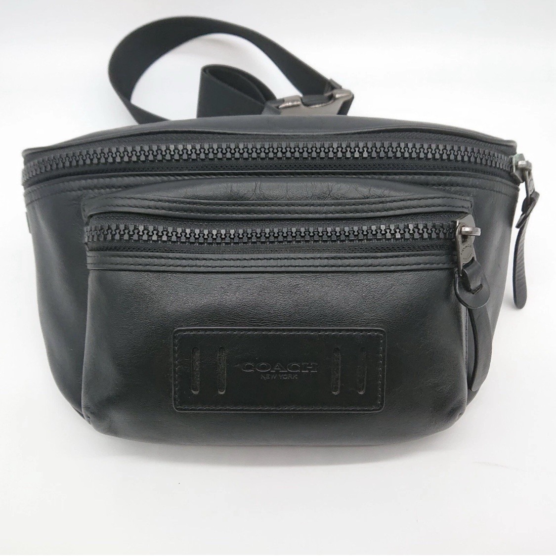 COACH Belt bag Terrain  F75776 Black Leather Mesh Back Classic