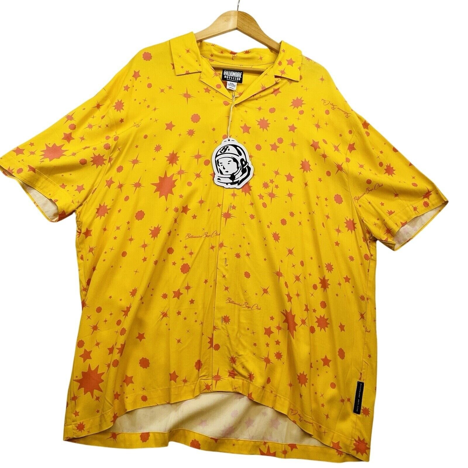NWT Billionaire Boys Club Mens Shirt XXL Yellow Red Design Logo Street Wear
