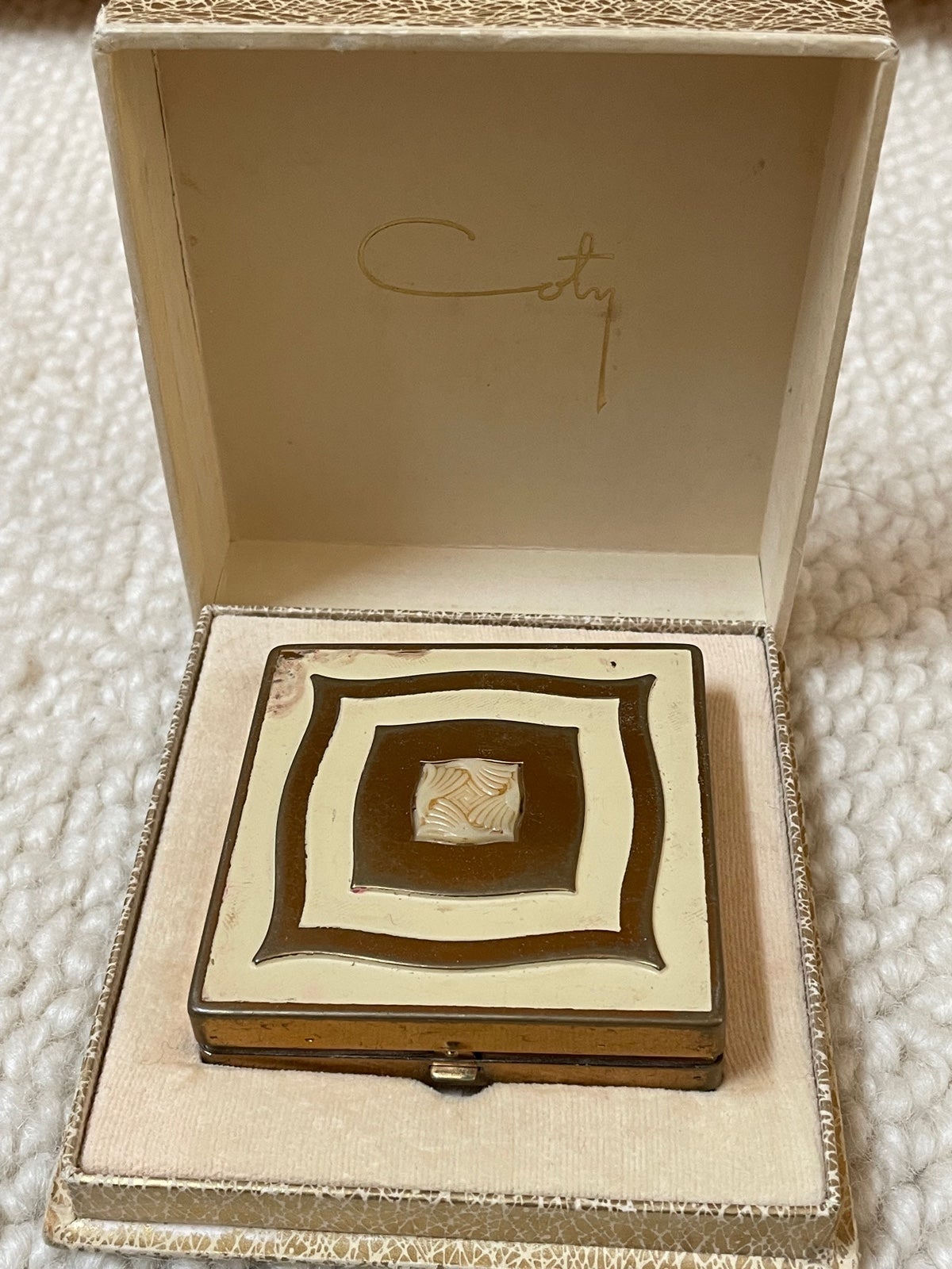 Vintage Coty- Gold Powder Compact With Mirror