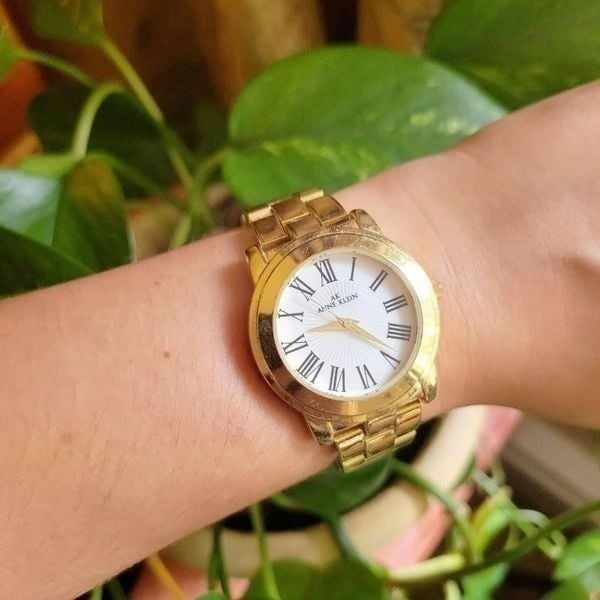Vintage Anne Klein Gold Roman Numerals Classic Watch