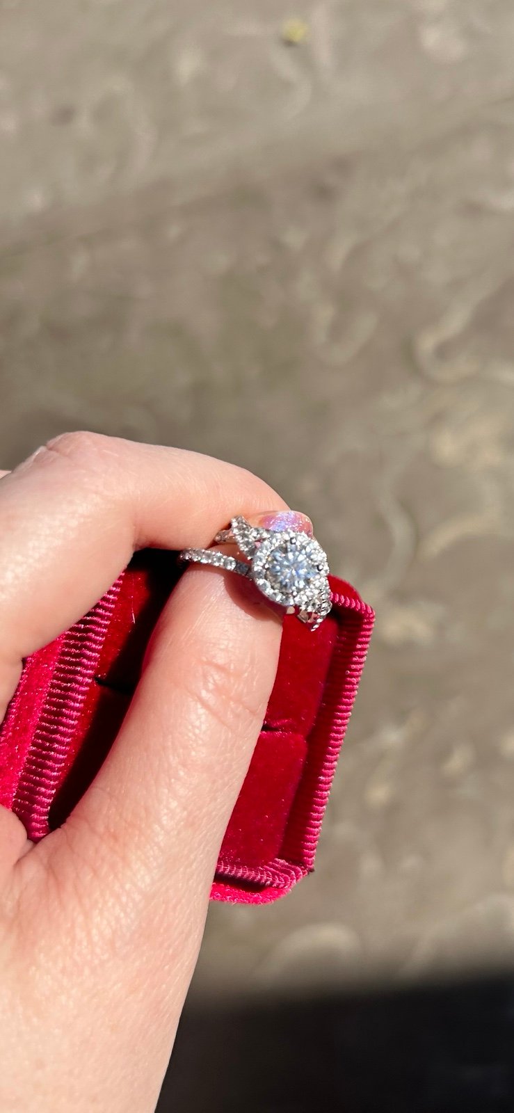 Halo Moissanite wedding ring set Size 6.25
