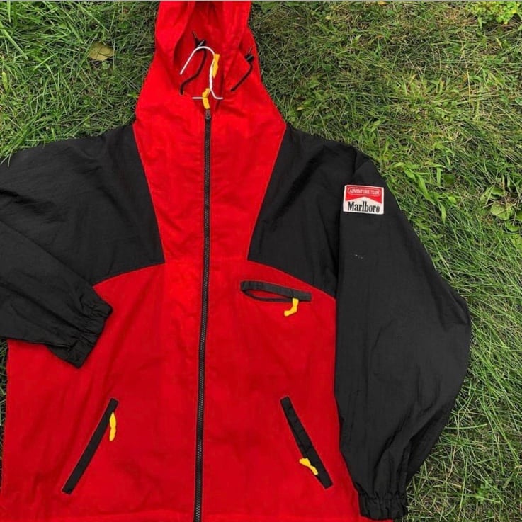 Marlboro Jacket Vintage Adventure Team Windbreaker Smoking Cigarettes