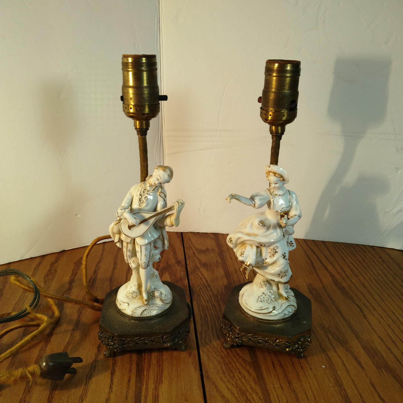 Pair of Antique porcelain French Colonial couple figurines