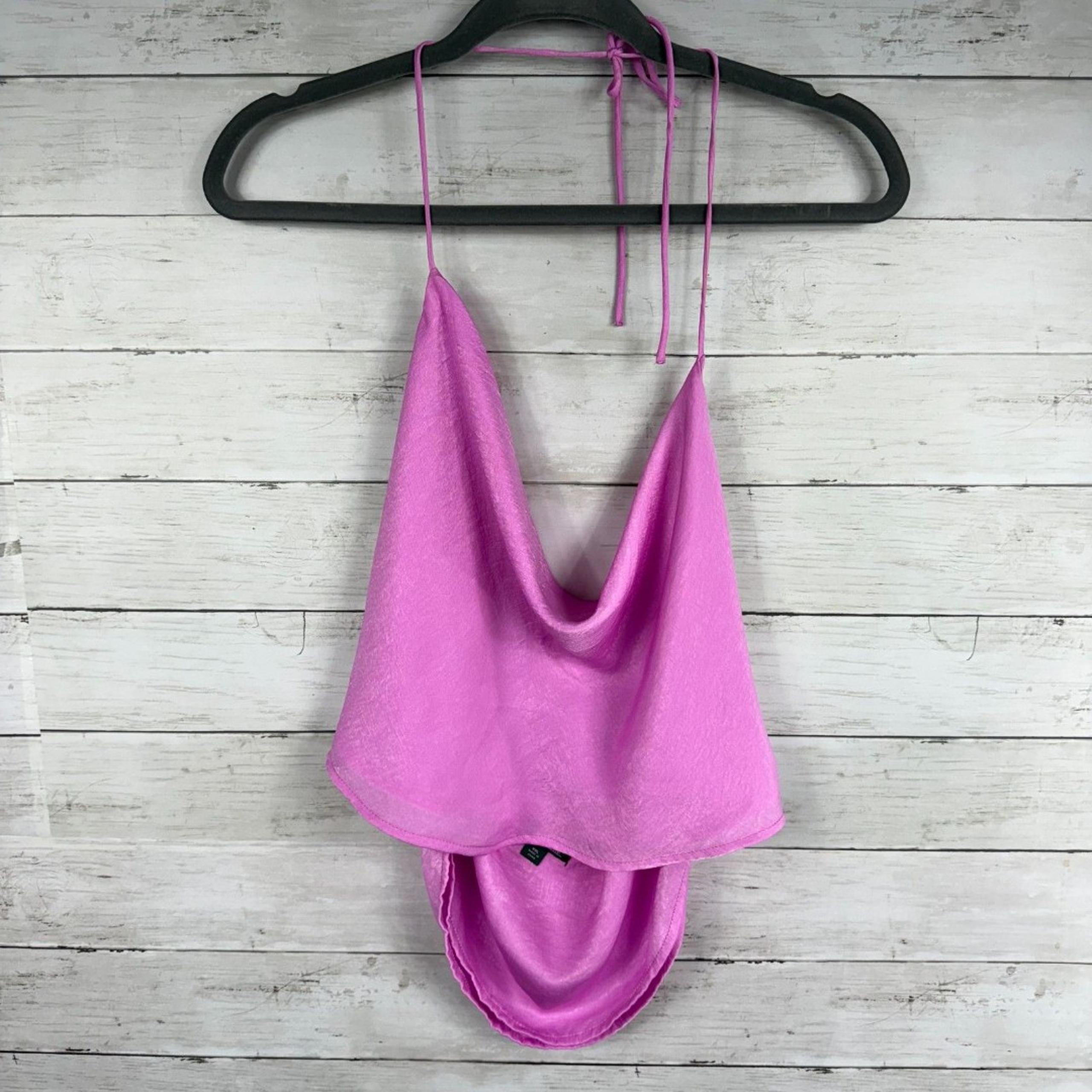 wild fable Purple Silky Halter Crop Top