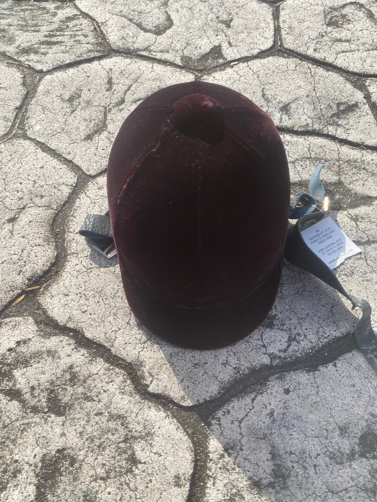 Vintage Horse Riding Equestrian Helmet Hunt Cap Deep Purple Velvet