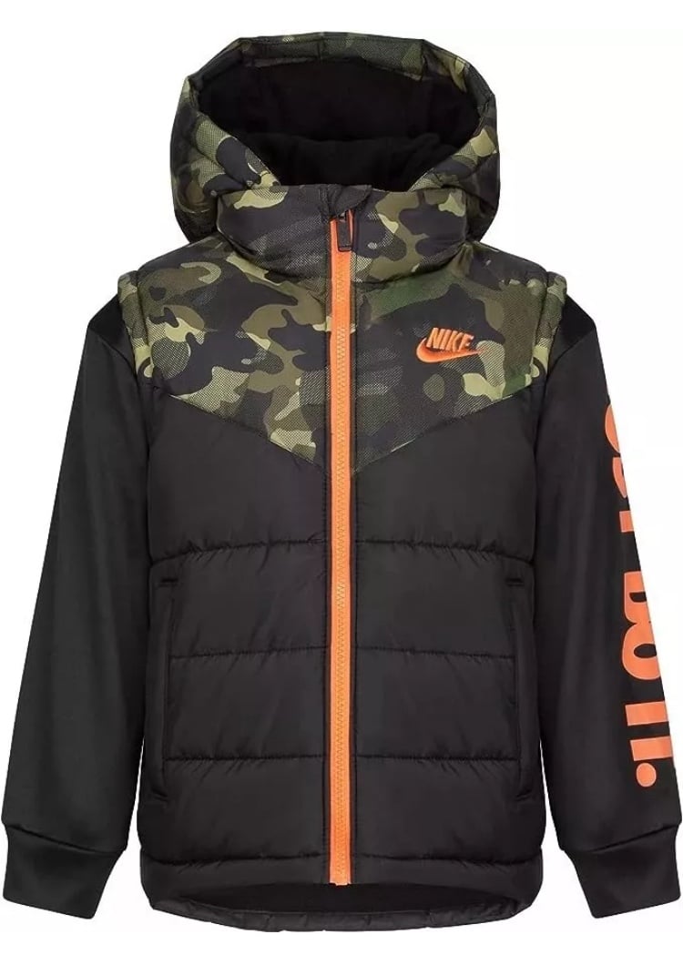 Nike Little Kids Black / Camouflage Puffer Jacket Size 3T