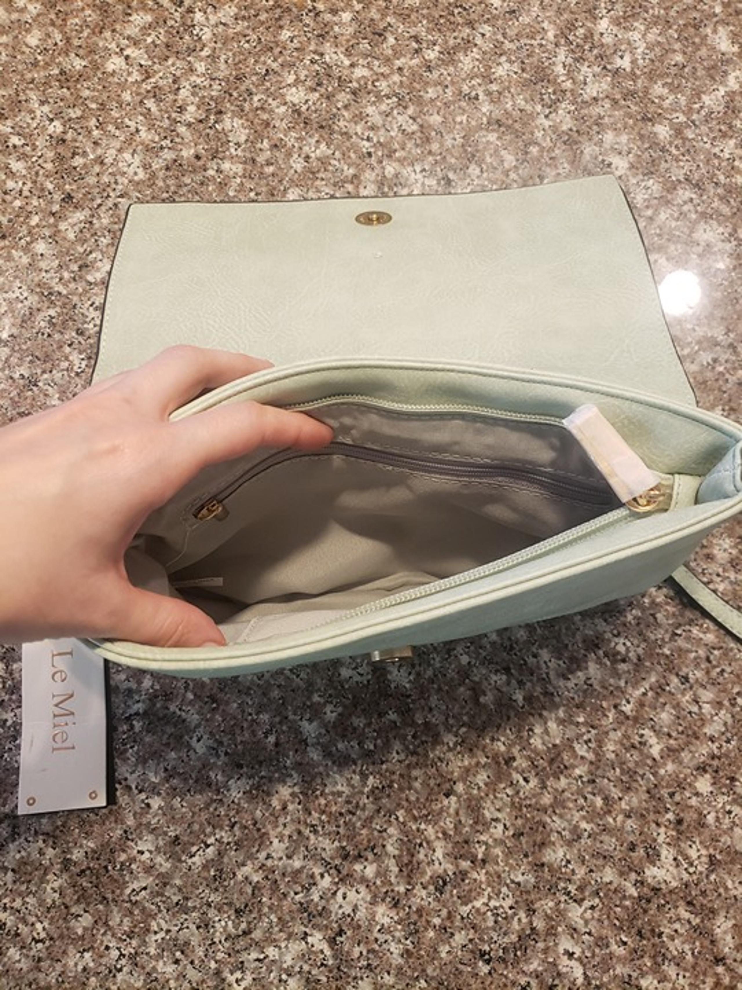 Vegan keather mint crossbody purse, Le Miel