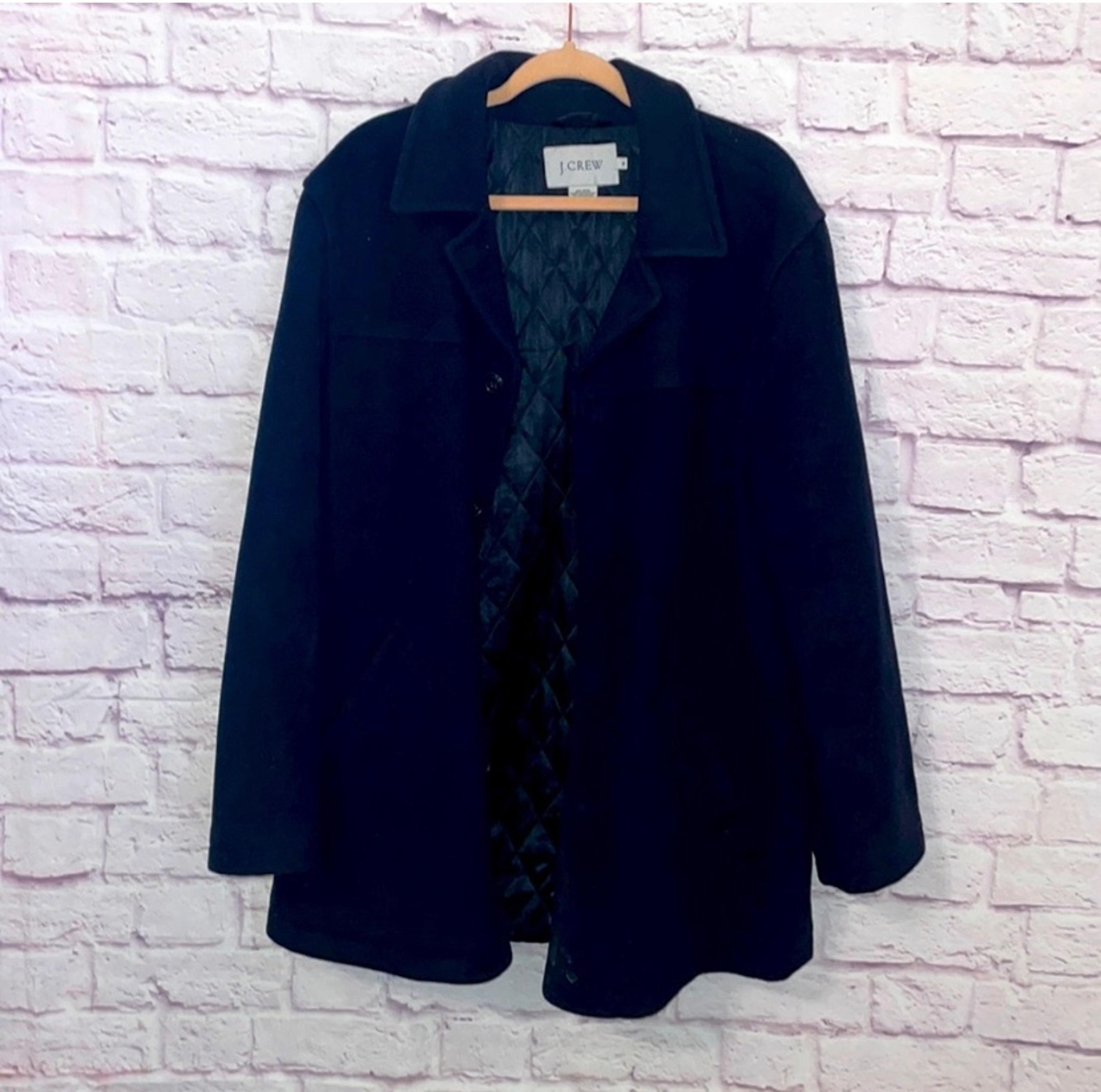 J. Crew men’s wool blend black peacoat