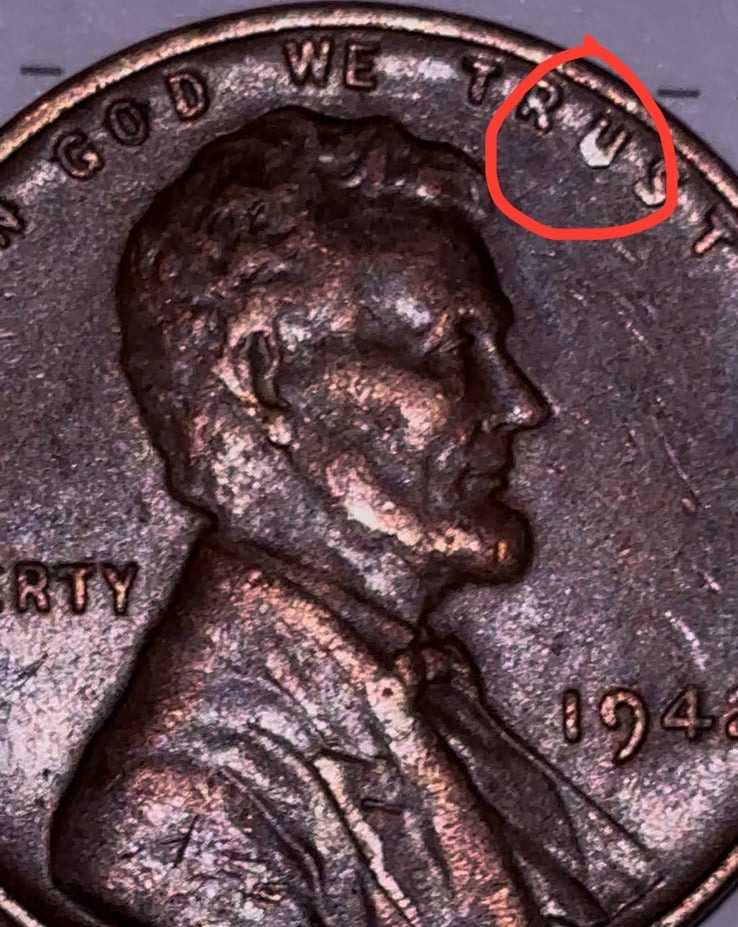 Wheat penny error