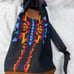 Vintage Pendleton Wool Navajo Blanket Sling Backpack Barrel Bag Leather Base USA