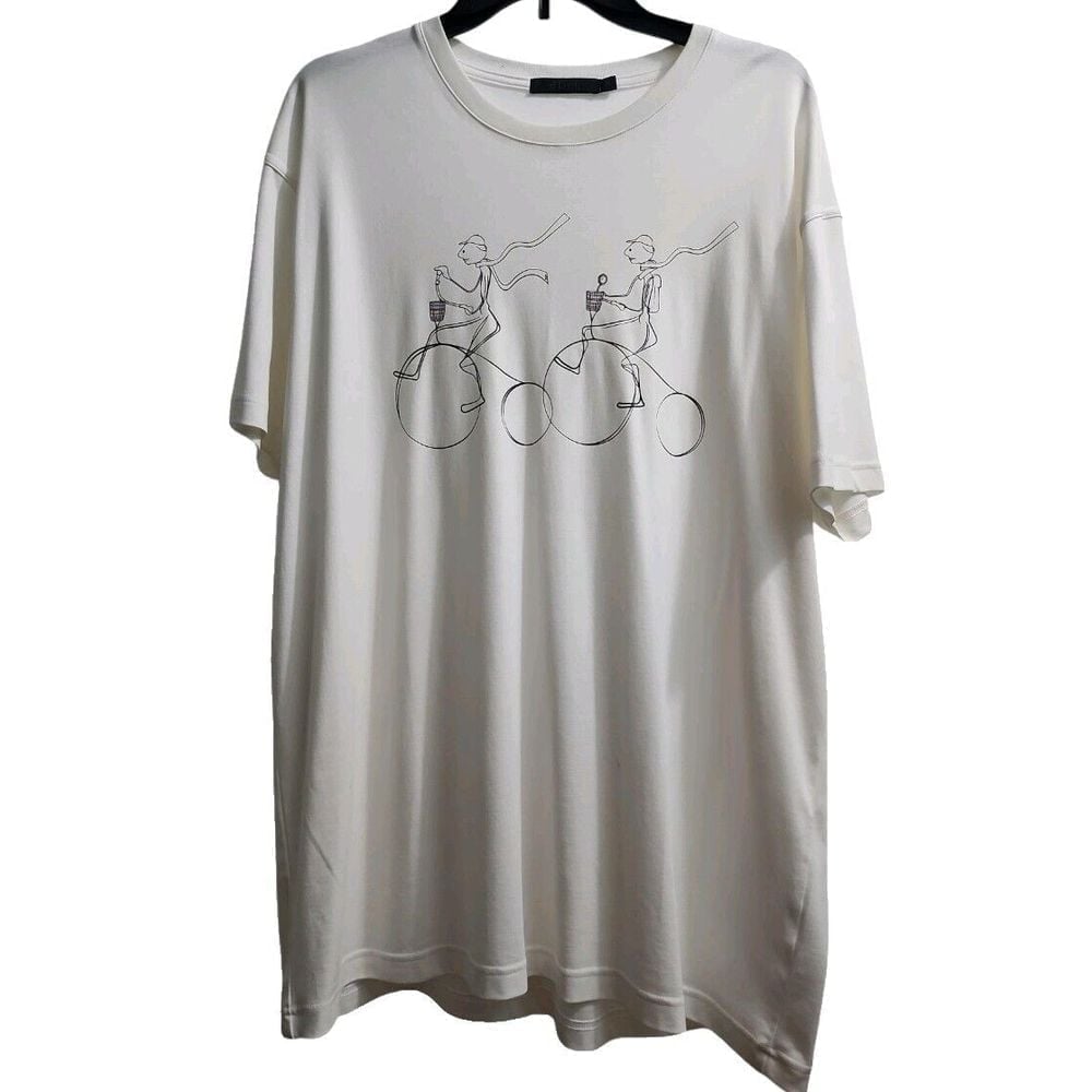 Raffi Unisex Size XXL T-Shirt Shirt White Graphic Biking Comic Print Used