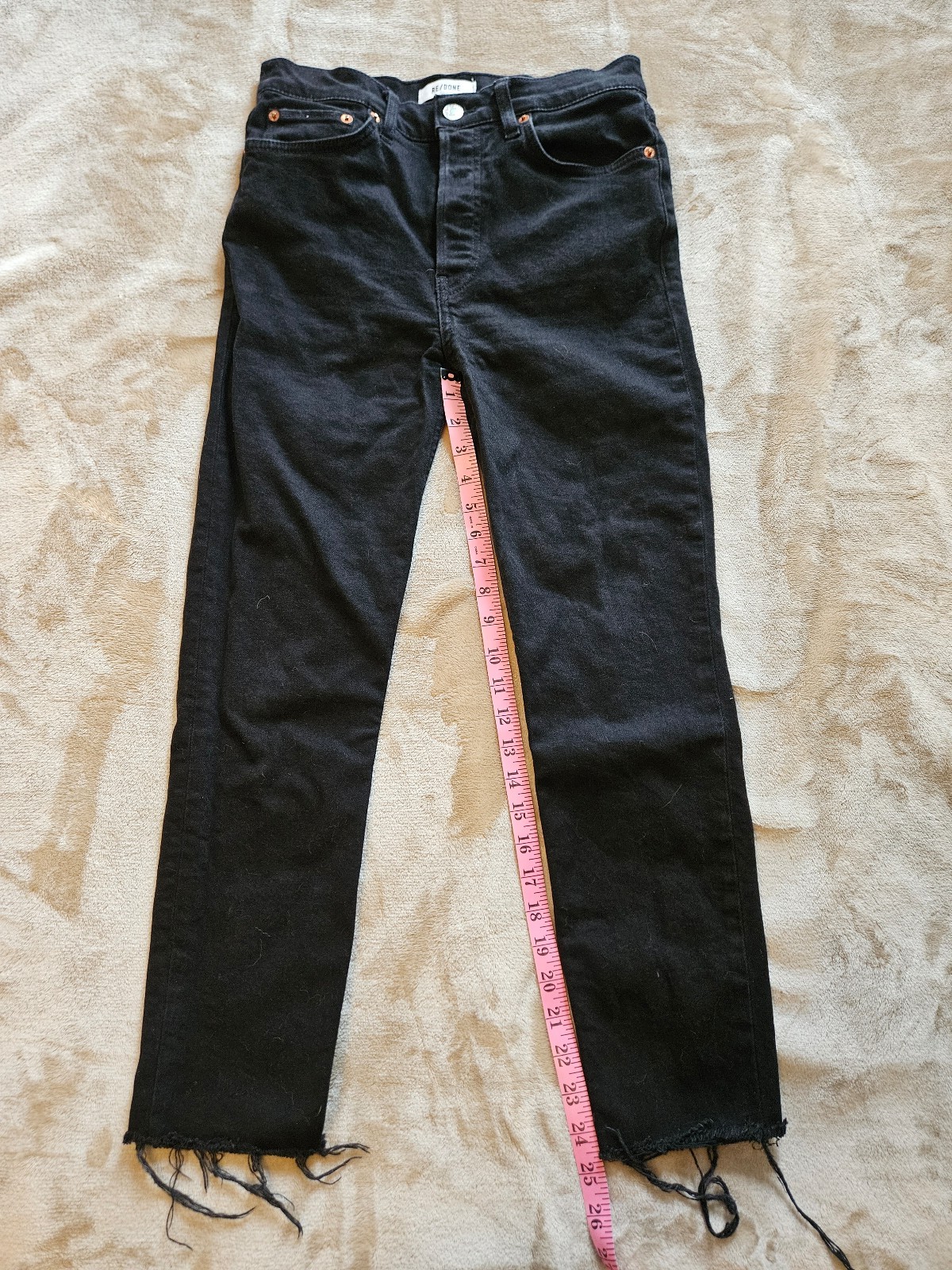 Black Re/Done High Rise Denim Skinny Jeans size 27