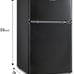 Midea WHD-113FB1 Double Door Mini Fridge with Freezer, 3.1 cu ft (La601)