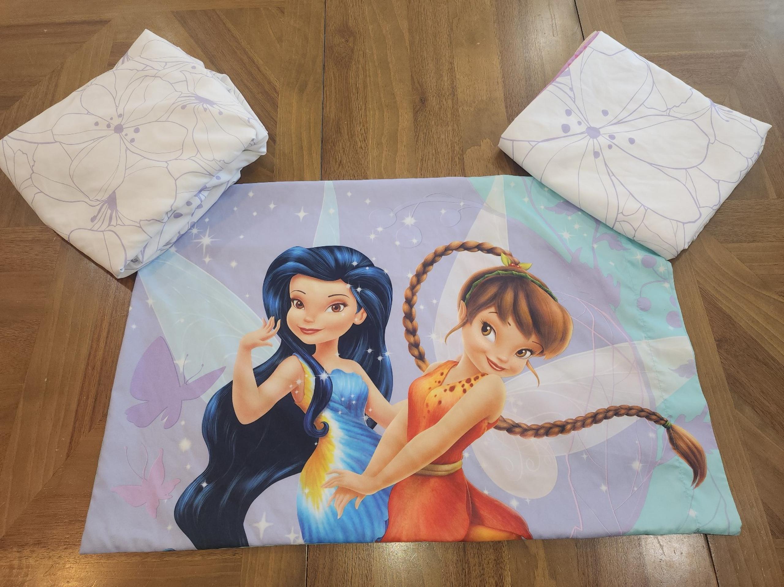 Disney Fairies Tinker Bell Cotton Rich Twin  Sheet Set of 3 Fairy Girly Bedroom