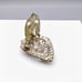 Vintage Art Deco Dress Clip, Pot Metal with Clear and Pastel Paste Stone Flowers