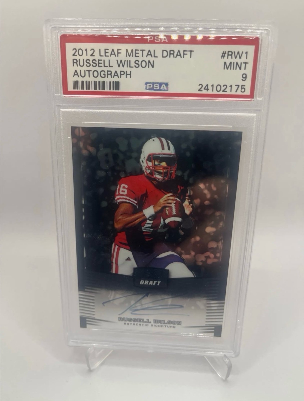 2012 Leaf Metal Draft Russell Wilson Auto PSA 9