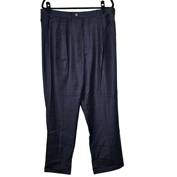 Lauren Ralph Lauren Mens Size 36x32 Blue Plaid Wool Dress Panrs Trousers
