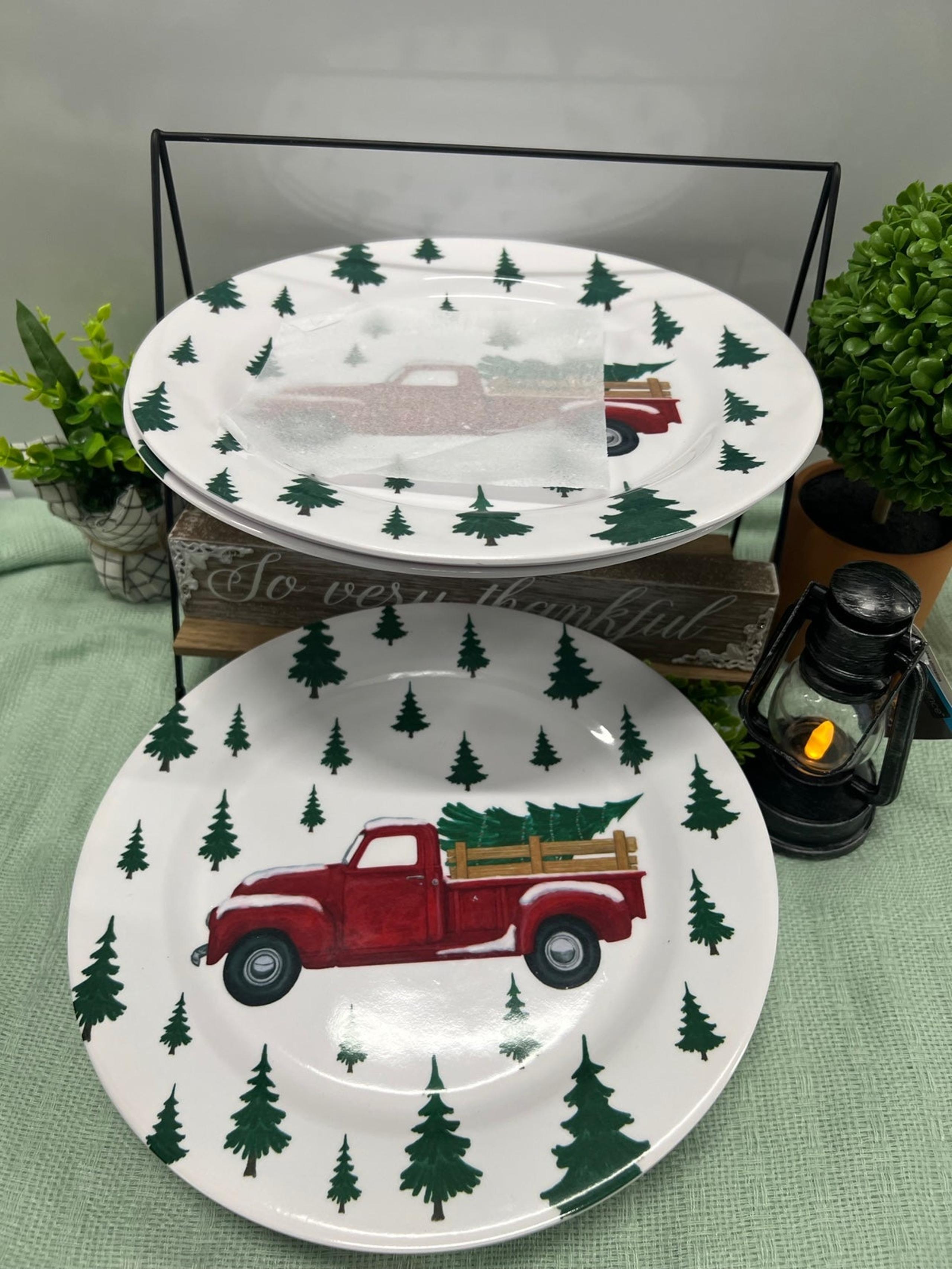 Christmas/Holiday Dinner Melamine plates & decor -4Pcs