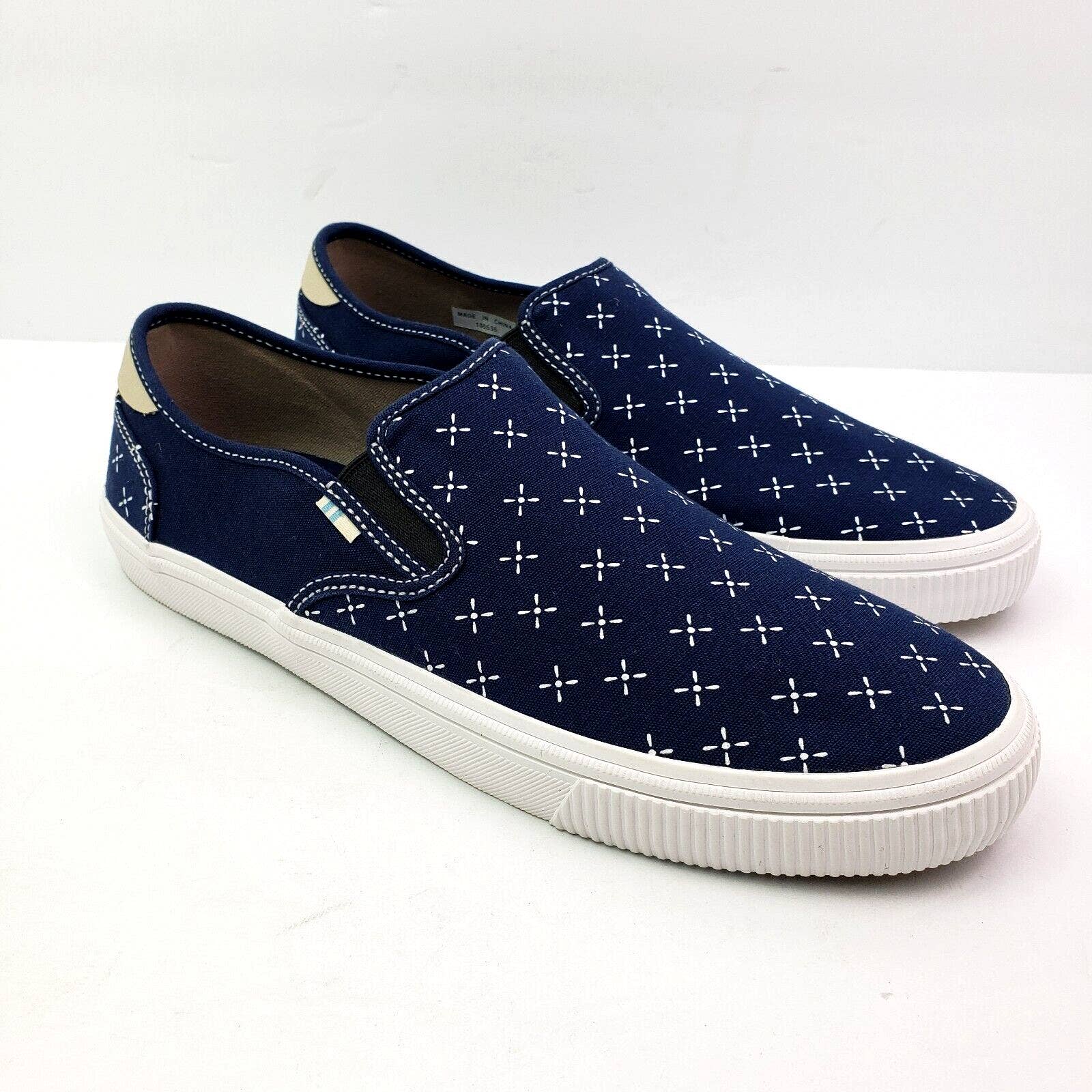 Toms Baja Mens Size 9 Navy Bandana Blue Slip On Casual Loafer Shoes