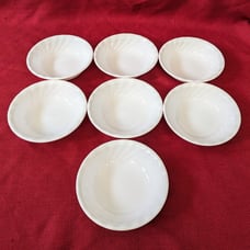 Corelle Corning White Swirl Bowls 7 Pieces Vintage