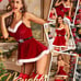 Sexy Christmas Lingerie For Women Santa Babydoll Costume 4PCS Garters Belt S-XXL