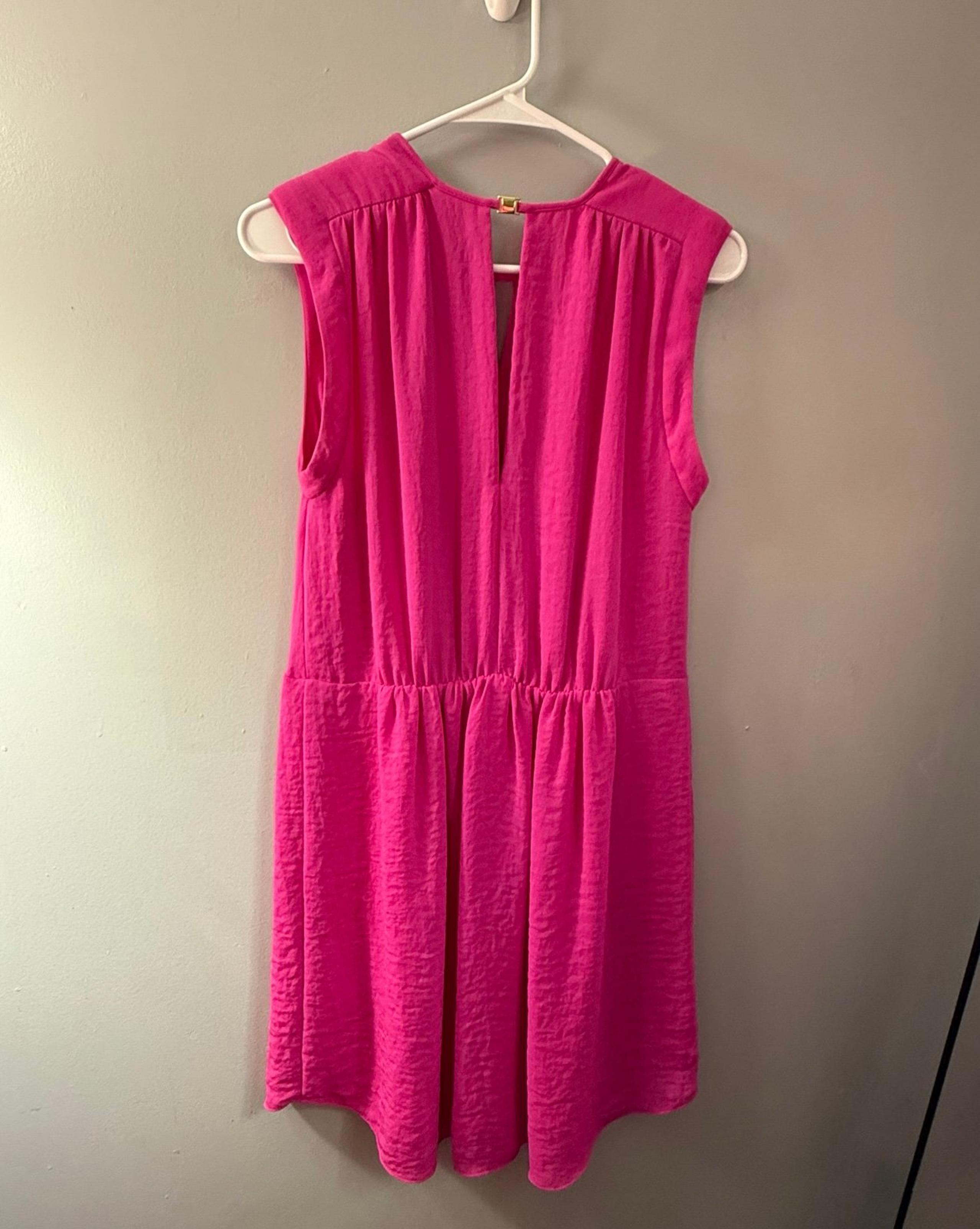 Rebecca Taylor for Neiman Marcus Hot Pink Sleeveless Pleated Fit-and-Flare Dress