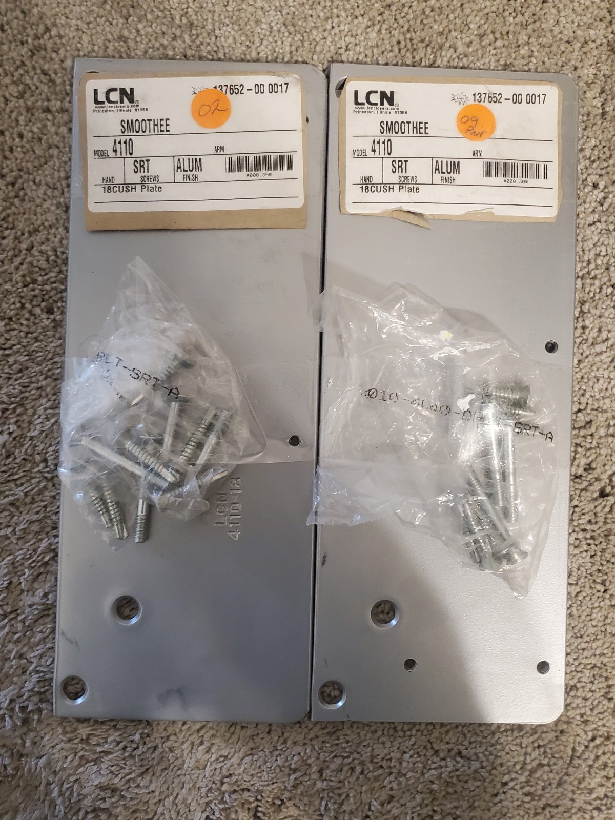 LCN 4110 18 cush Plate, Finish Aluminum Smoothee