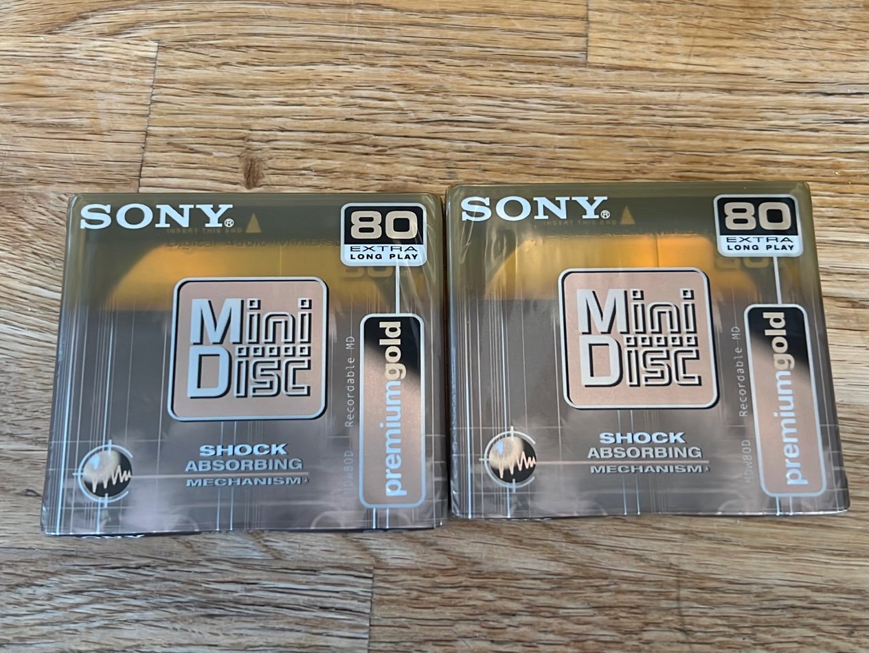 Two sealed Sony Mini disc 80 extra long play