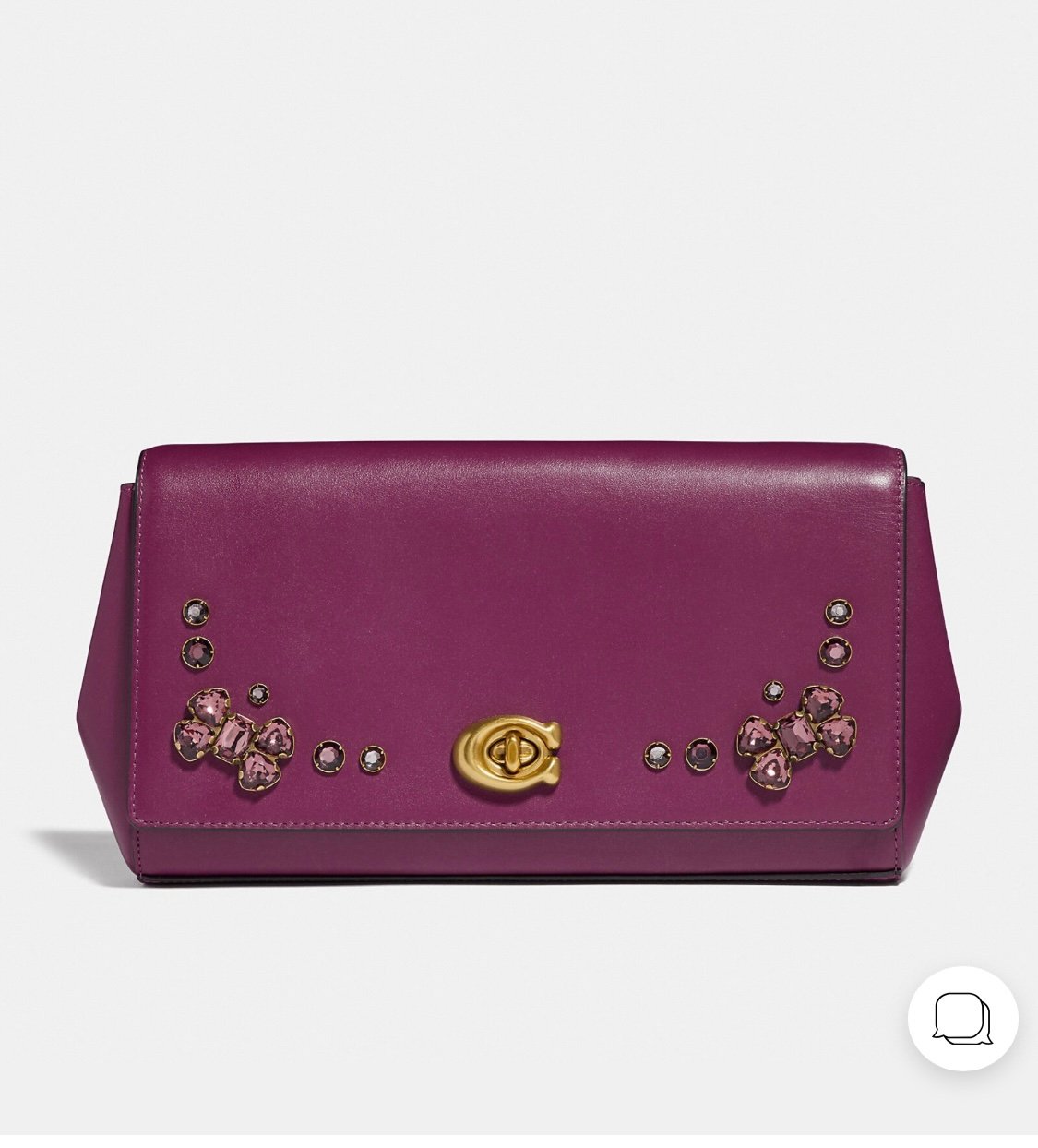 Coach Alexa Turnlock Clutch With Crystal Applique 38967