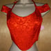 New Ravishing Red Satin Jaquard Halter Corset Top Size Small