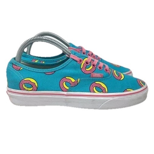 Vans Off the Wall Low Top Lace Up Sneaker Odd Future Blue Donuts Womens 8