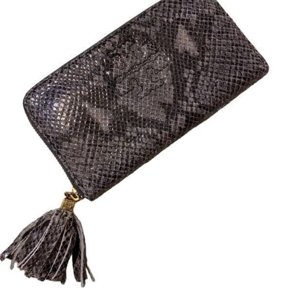 New Tory Burch Thea Snake Continental ZIP Wallet