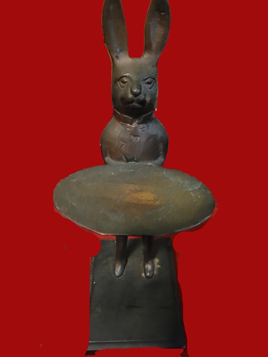 Vintage 1960 Brass Rabbit Sculpture Trinket Holder